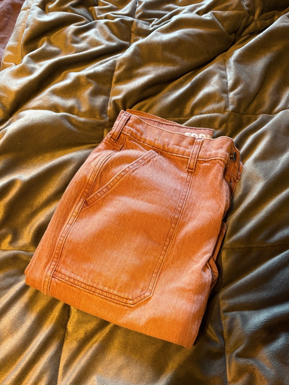 Eddie Bauer Authentic Voyager Mid Rise Relaxed Rust Jeans - Size P4